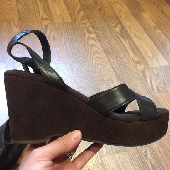 Nine West Chocolate Leather/suede sandals size 9 - Picture 6 of 8